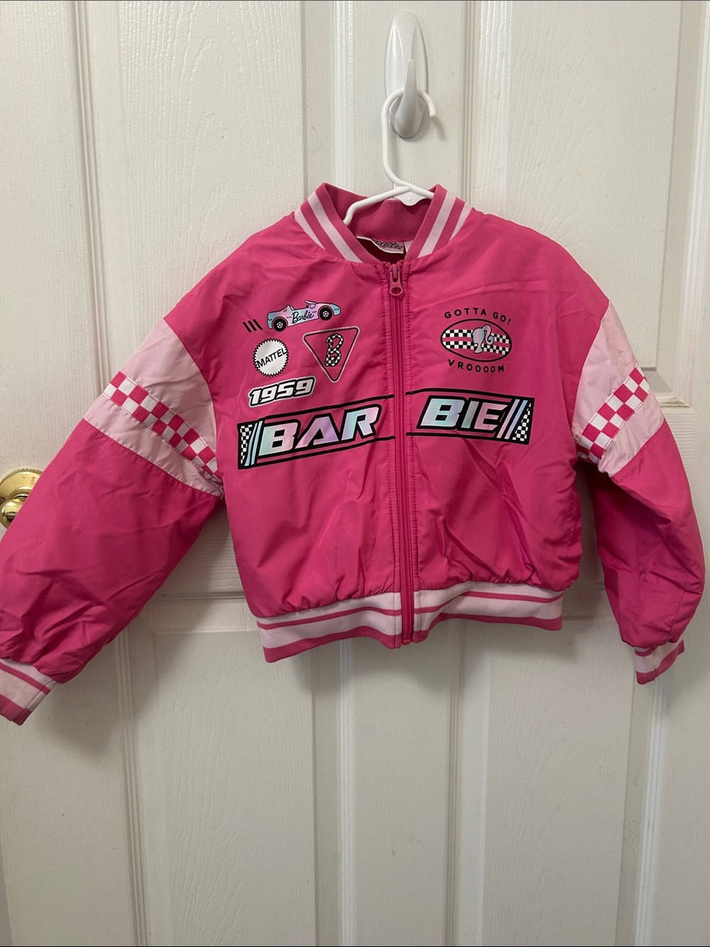 Barbie Pink Checkered Jacket Girls 6X